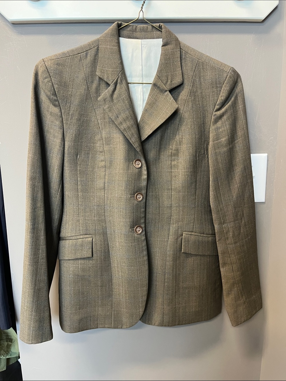 Classic Women's Brown Pinstripe Show Coat